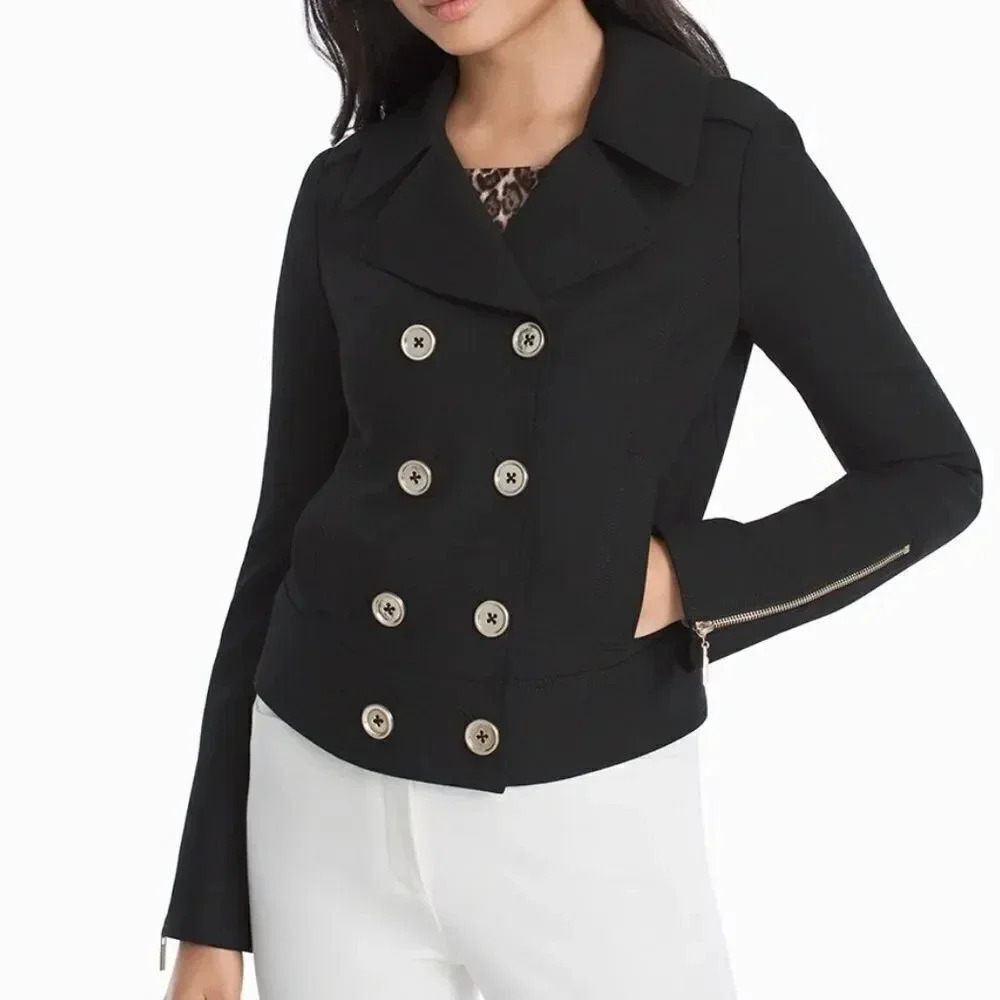 White House Black Market Double Breasted Cropped Blazer, women’s sz small Petite
